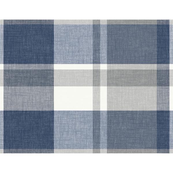 a street prints Madaket Indigo Plaid Wallpaper
