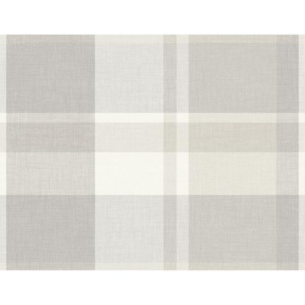 a street prints Madaket Light Grey Plaid Wallpaper