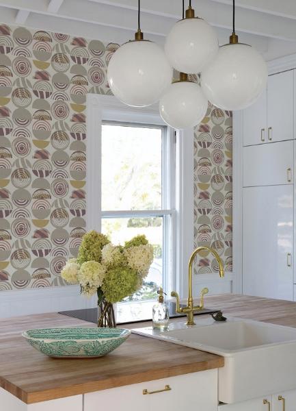 A Street Prints Mahe Plum Mod Geometric Wallpaper