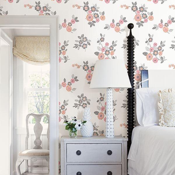 A Street Prints Malaga Pink Floral Wallpaper