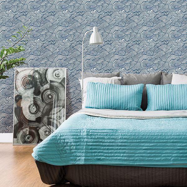 A Street Prints Mare Navy Wave Wallpaper