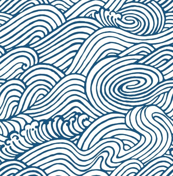 a street prints Mare Navy Wave Wallpaper