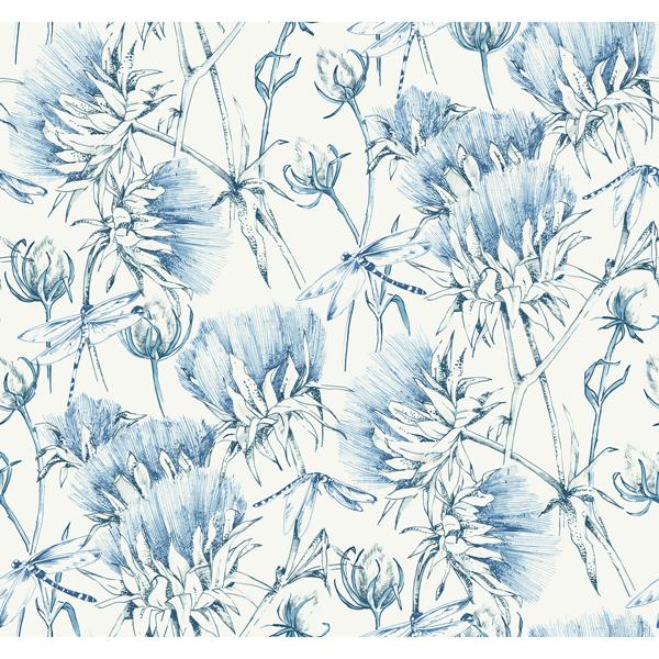 a street prints Mariell Blue Dragonfly Wallpaper