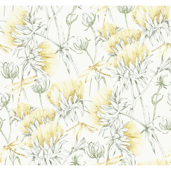 a street prints Mariell Gold Dragonfly Wallpaper