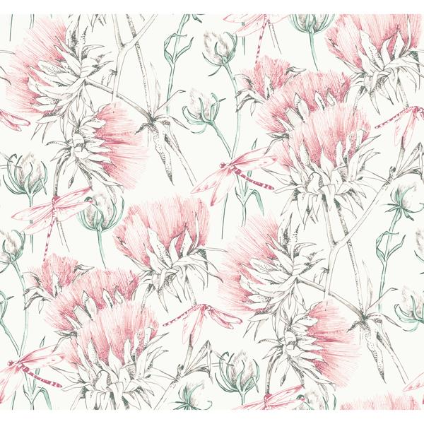 a street prints Mariell Pink Dragonfly Wallpaper