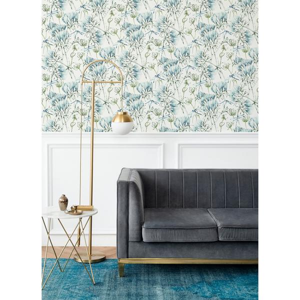 A Street Prints Mariell Teal Dragonfly Wallpaper