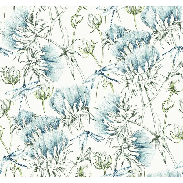 a street prints Mariell Teal Dragonfly Wallpaper