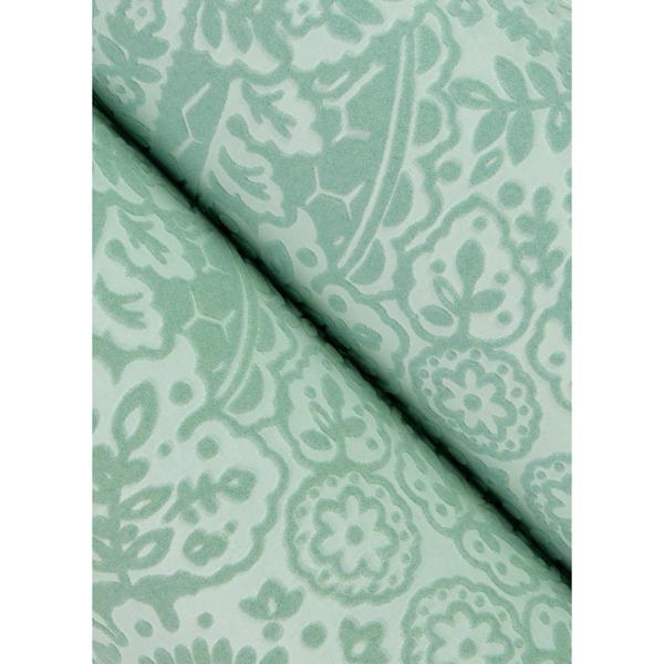 A Street Prints Maris Mint Flock Damask Wallpaper