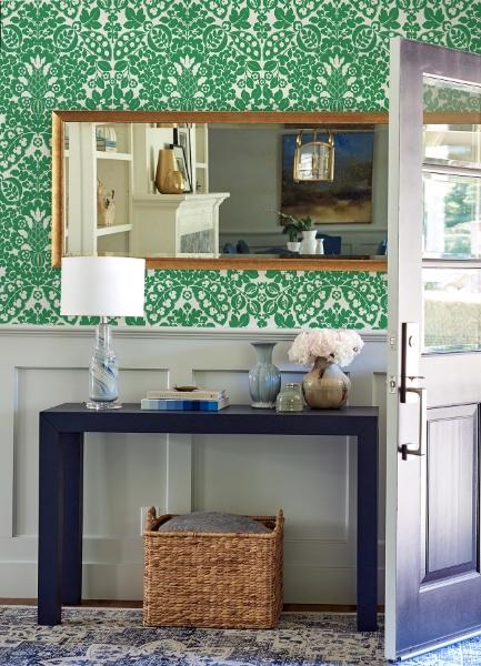 A Street Prints Marni Green Fruit Damask Wallpaper