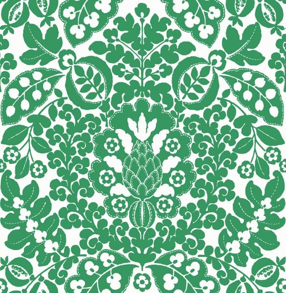 a street prints Marni Green Fruit Damask Wallpaper