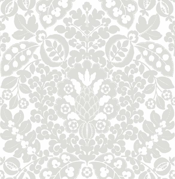 a street prints Marni Grey Fruit Damask Wallpaper
