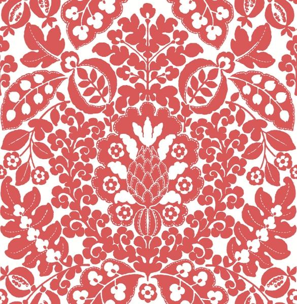 a street prints Marni Red Fruit Damask Wallpaper