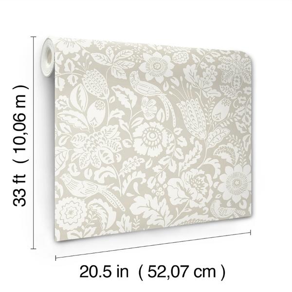 A Street Prints Marta Beige Floral Trail Wallpaper