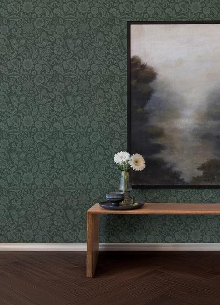 A Street Prints Marta Green Floral Trail Wallpaper