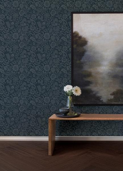 A Street Prints Marta Navy Floral Trail Wallpaper