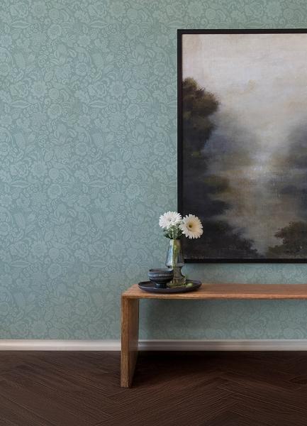 A Street Prints Marta Teal Floral Trail Wallpaper