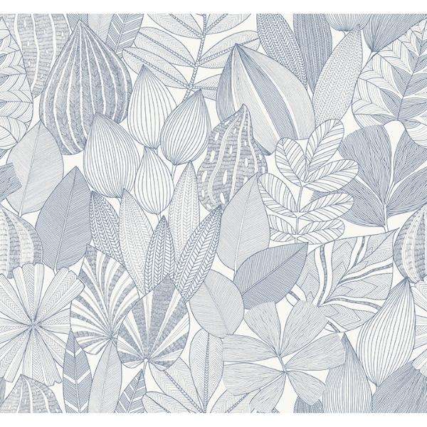 a street prints Mathias Blue Botanical Wallpaper
