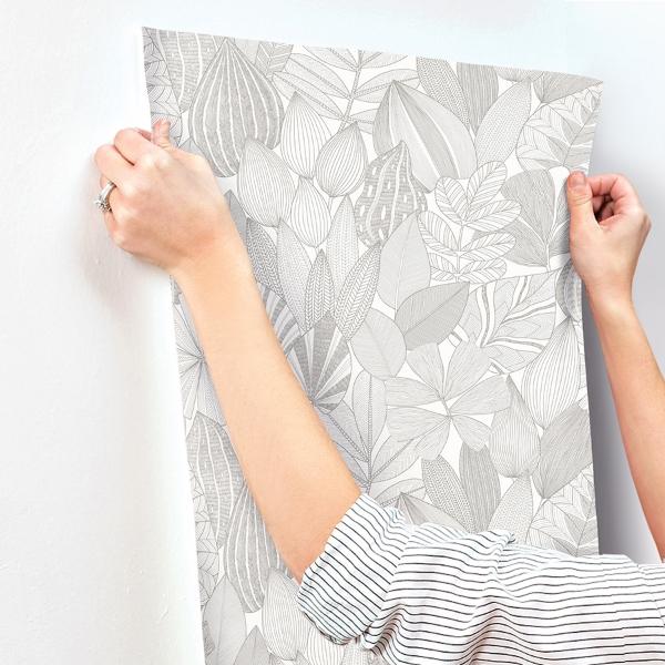 A Street Prints Mathias Grey Botanical Wallpaper