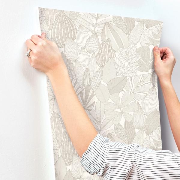 A Street Prints Mathias Taupe Botanical Wallpaper