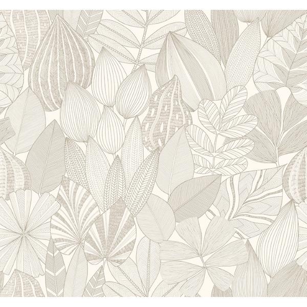 a street prints Mathias Taupe Botanical Wallpaper