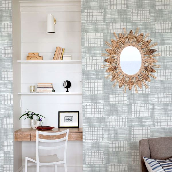 A Street Prints Maxwell Aqua Geometric Wallpaper