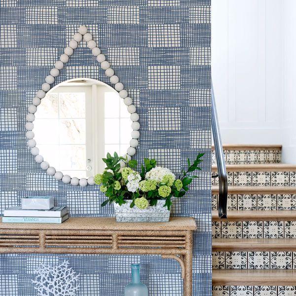 A Street Prints Maxwell Blue Geometric Wallpaper