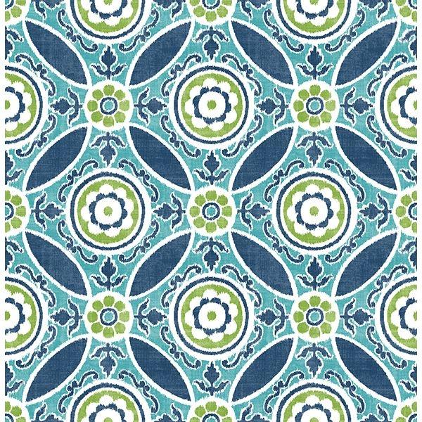 a street prints Maya Teal Medallion Wallpaper