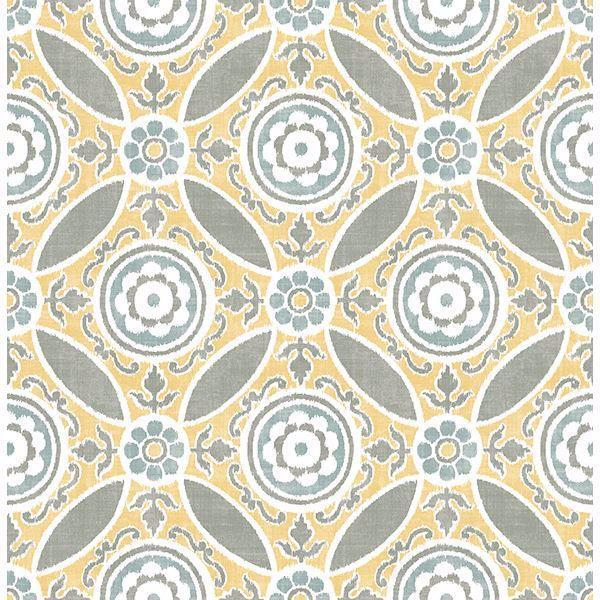a street prints Maya Yellow Medallion Wallpaper
