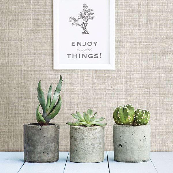 A Street Prints Mendocino Beige Linen Wallpaper