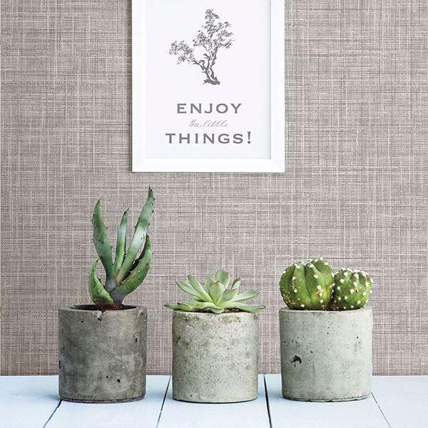 A Street Prints Mendocino Grey Linen Wallpaper