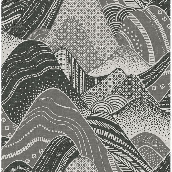 a street prints Meru Dark Grey Mountain Wallpaper