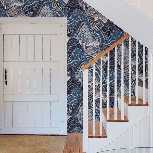 A Street Prints Meru Navy Mountain Wallpaper