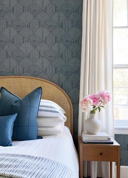 A Street Prints Meyberg Blue Geometric Wallpaper