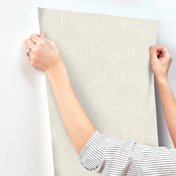 A Street Prints Meyberg Ivory Geometric Wallpaper