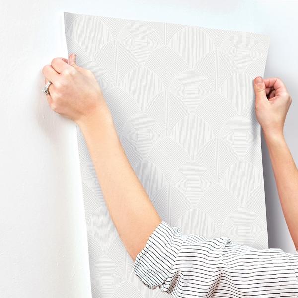 A Street Prints Meyberg Silver Geometric Wallpaper