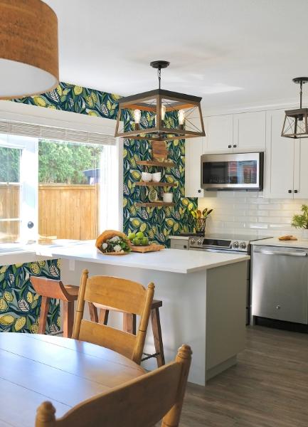 A Street Prints Meyer Blue Citrus Wallpaper