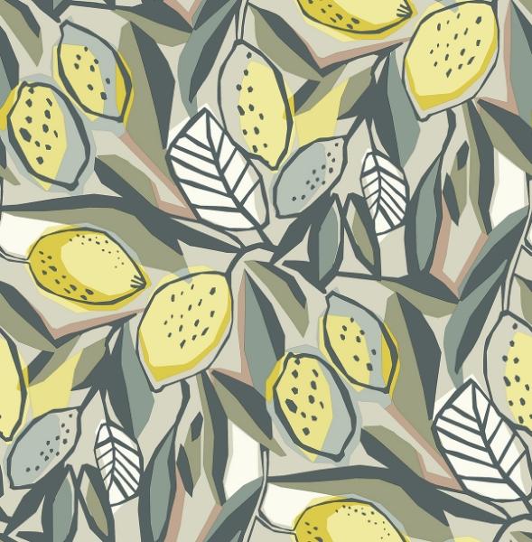 a street prints Meyer Chartreuse Citrus Wallpaper