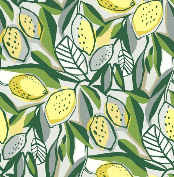 a street prints Meyer Yellow Citrus Wallpaper