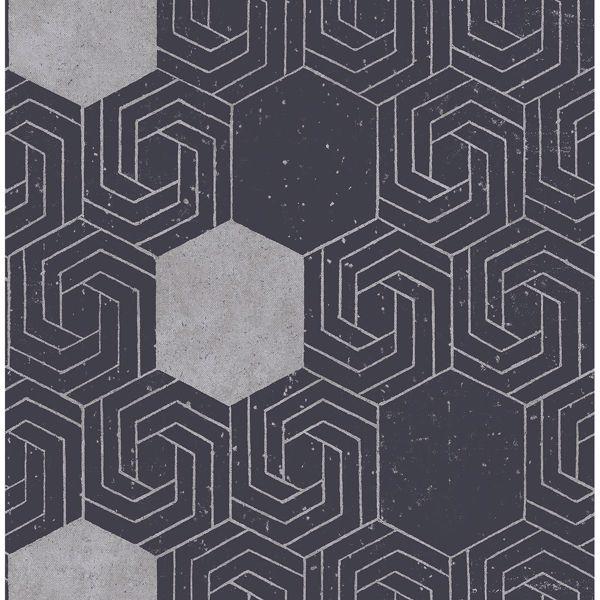 a street prints Momentum Navy Geometric Wallpaper
