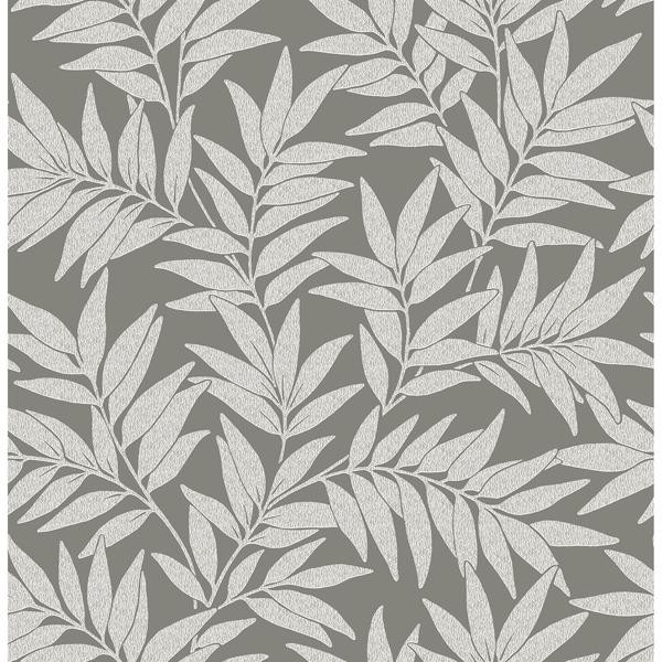 a street prints Morris Dark Grey Leaf Wallpaper