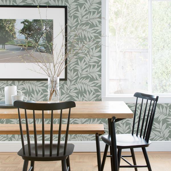 A Street Prints Morris Green Leaf Wallpaper