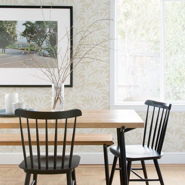 A Street Prints Morris Taupe Leaf Wallpaper