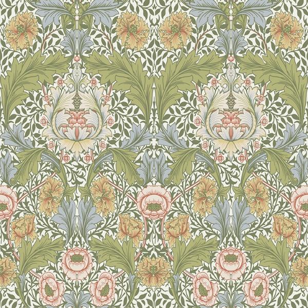 a street prints Myrtle Green Floral Ogee Wallpaper