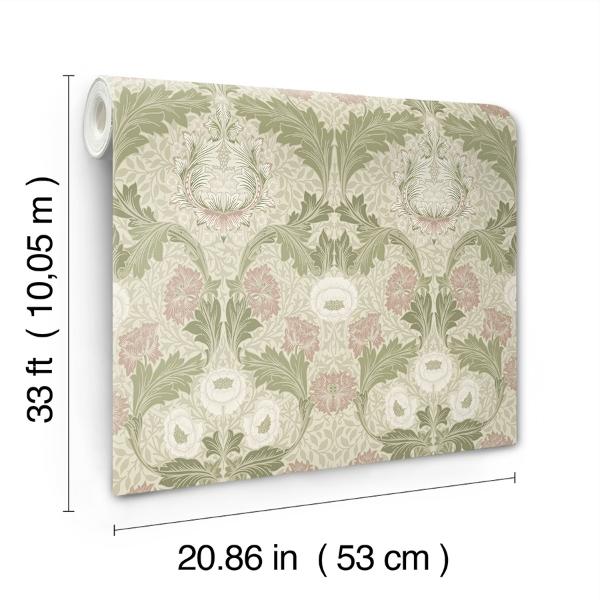 A Street Prints Myrtle Mauve Floral Ogee Wallpaper