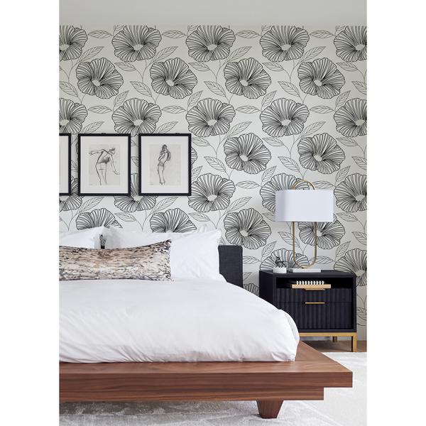 A Street Prints Mythic Black Floral Wallpaper