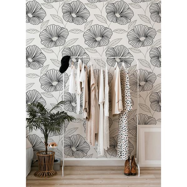 A Street Prints Mythic Black Floral Wallpaper