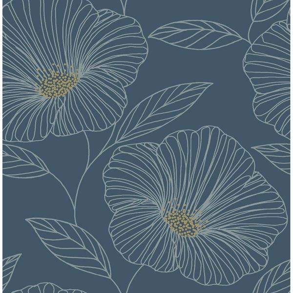 a street prints Mythic Blue Floral Wallpaper