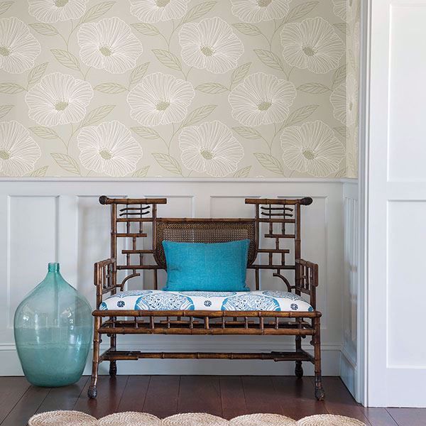 A Street Prints Mythic Dove Floral Wallpaper