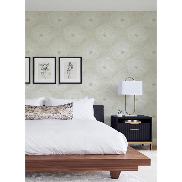 A Street Prints Mythic Dove Floral Wallpaper