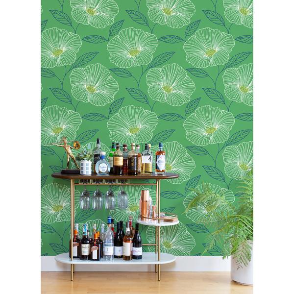 A Street Prints Mythic Green Floral Wallpaper